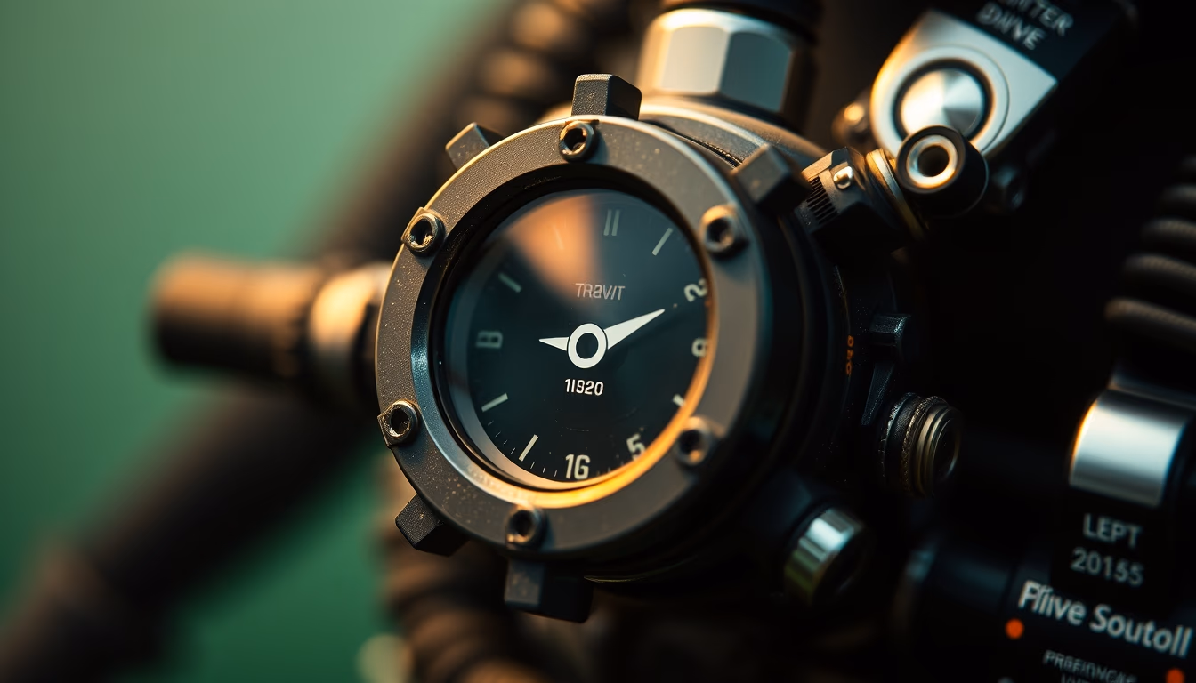 diving regulator detail in editorial style