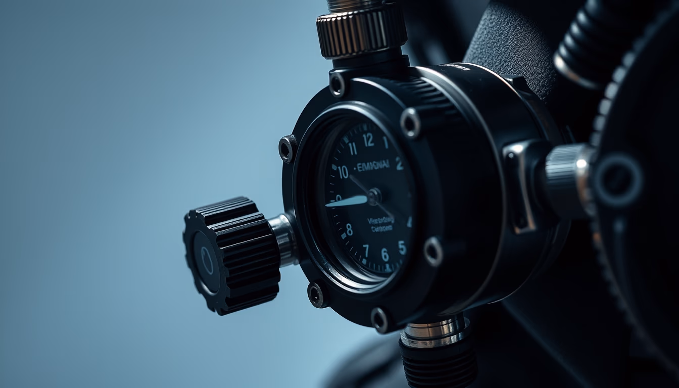 diving regulator detail in editorial style