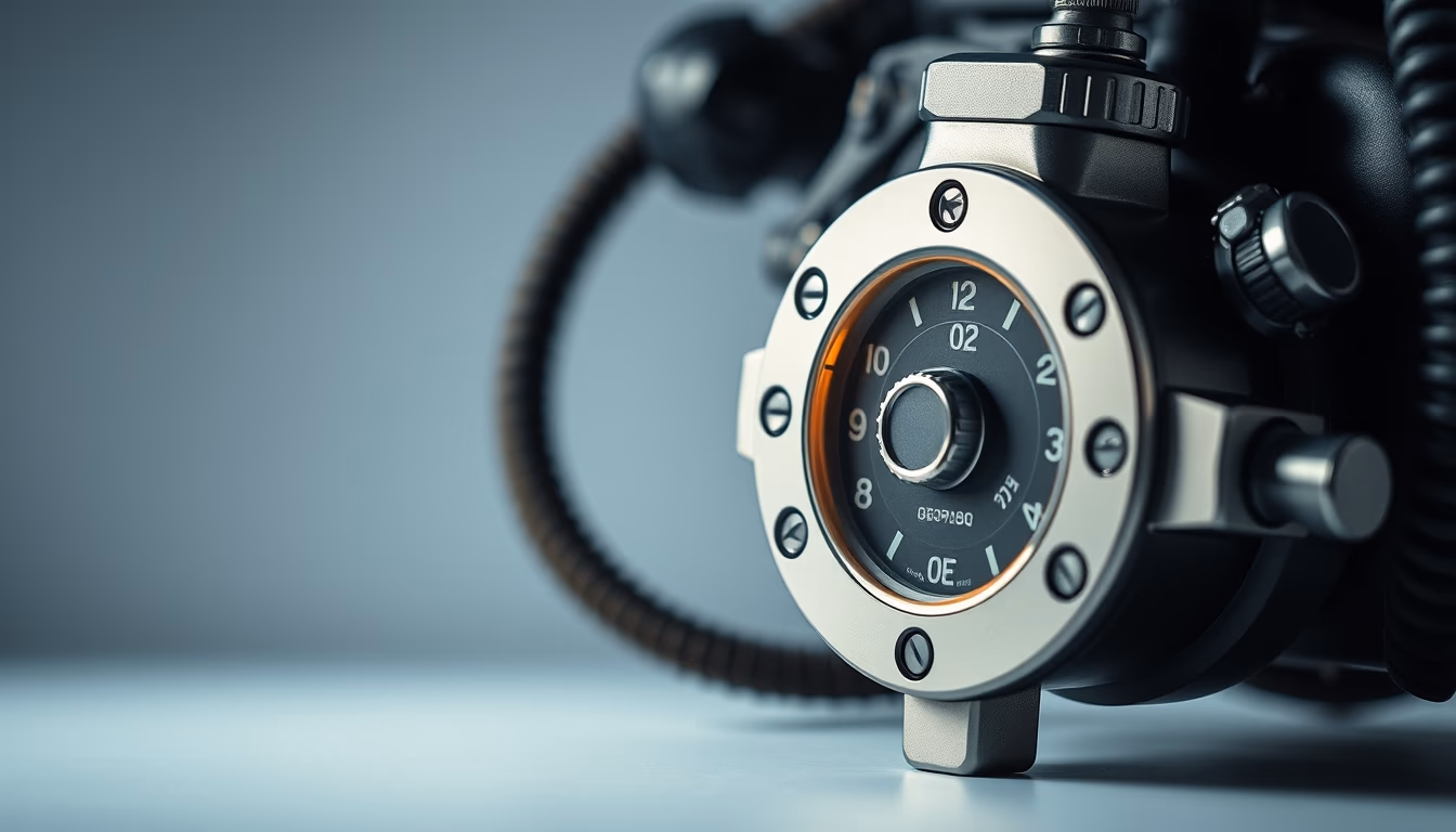 diving regulator detail in editorial style