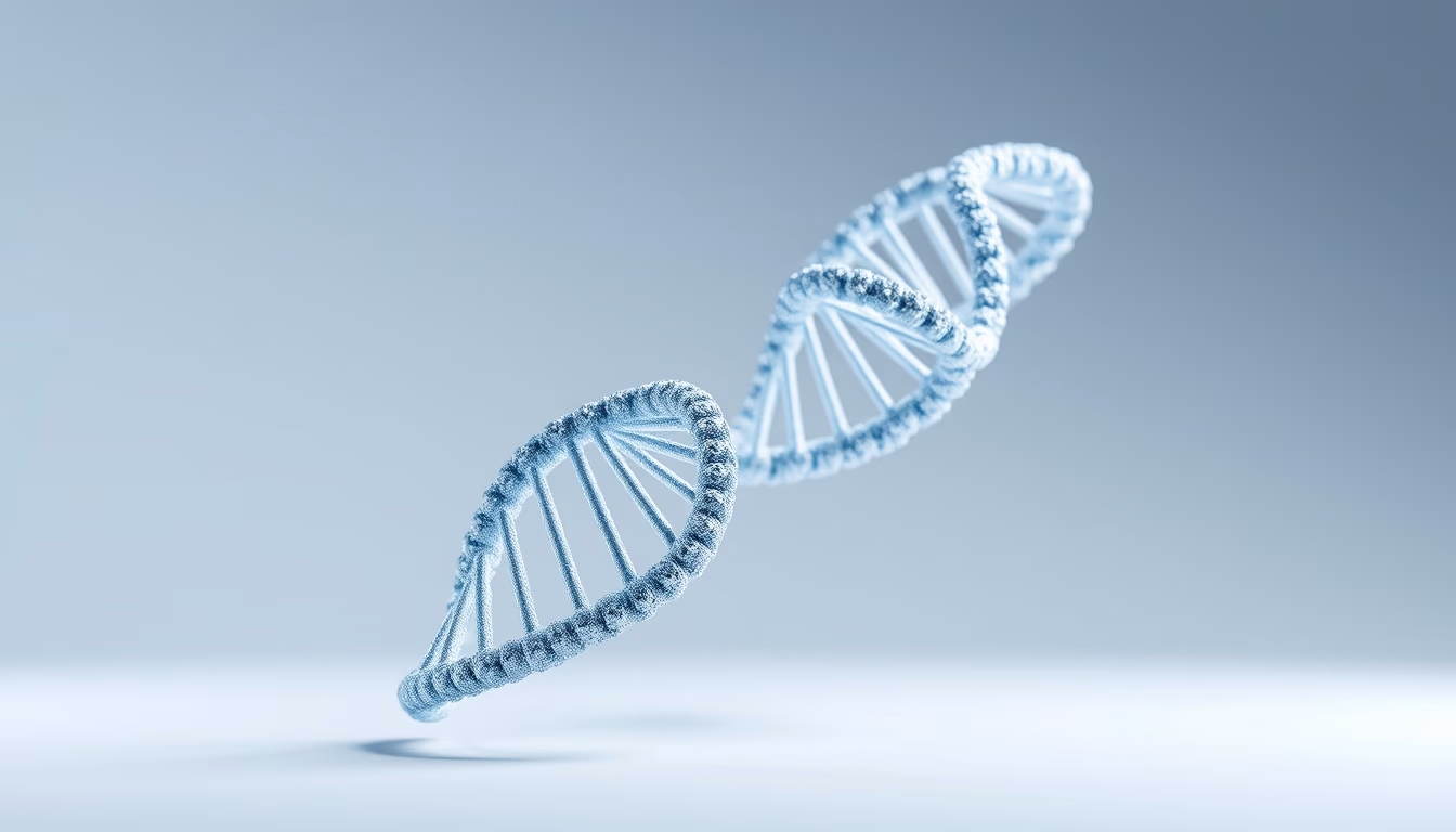 dna double helix 3D render in editorial style