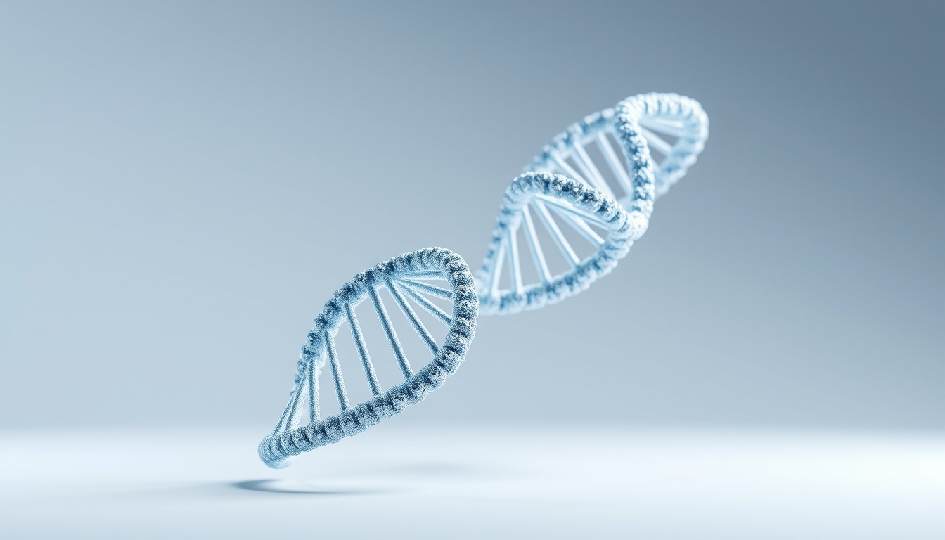 dna double helix 3D render in editorial style