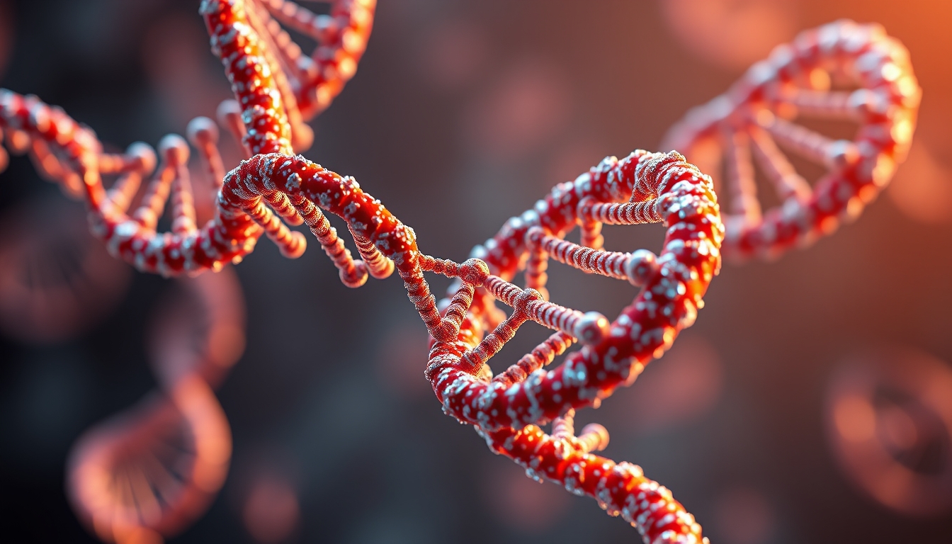 dna double helix 3D render in editorial style