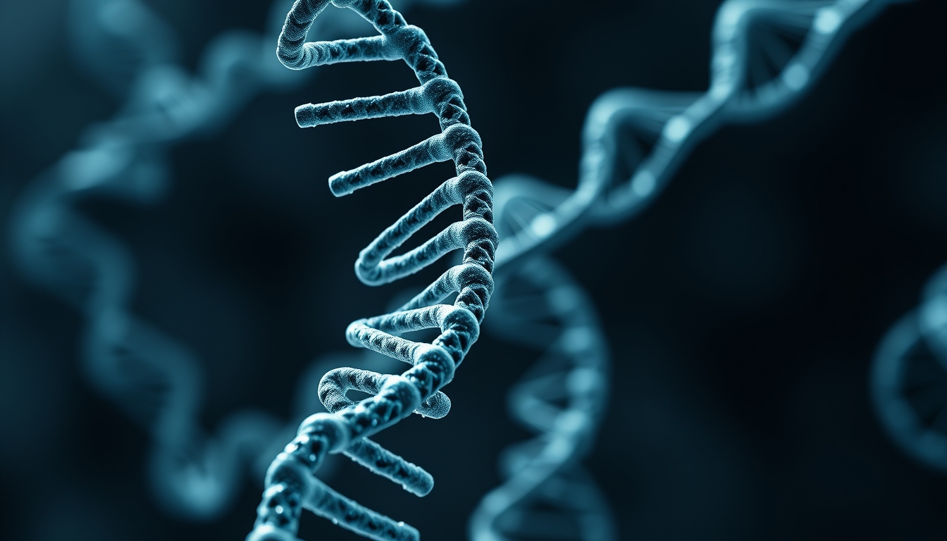 dna double helix 3D render in editorial style