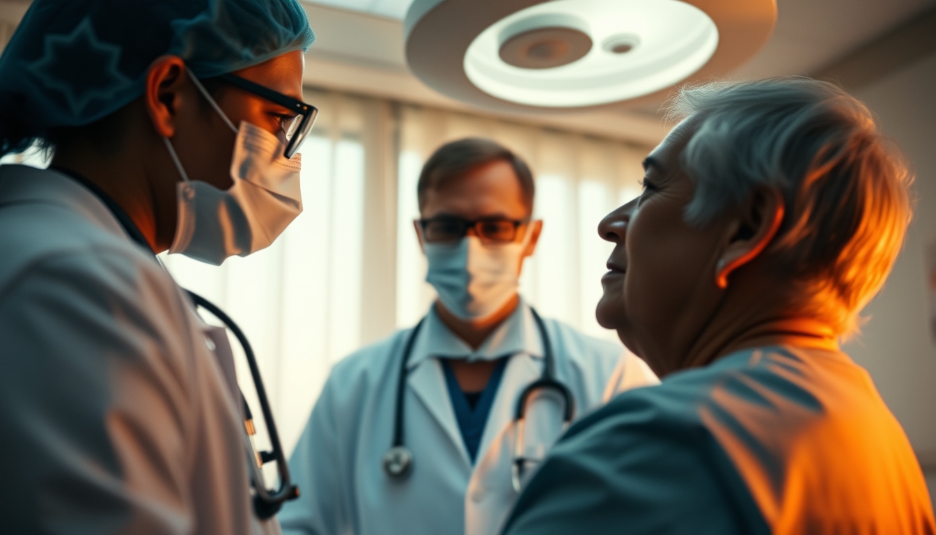 doctor and patient in social security medical exam room in editorial style