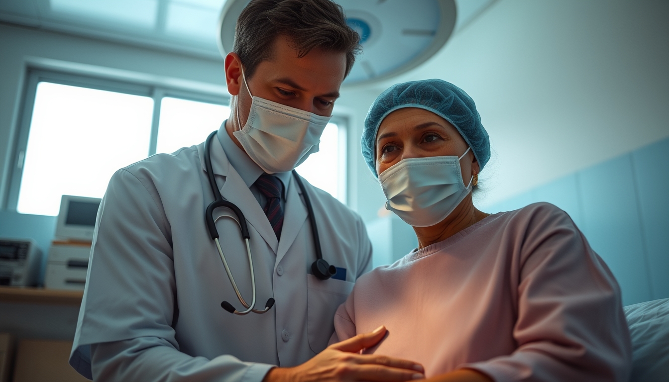 doctor and patient in social security medical exam room in editorial style