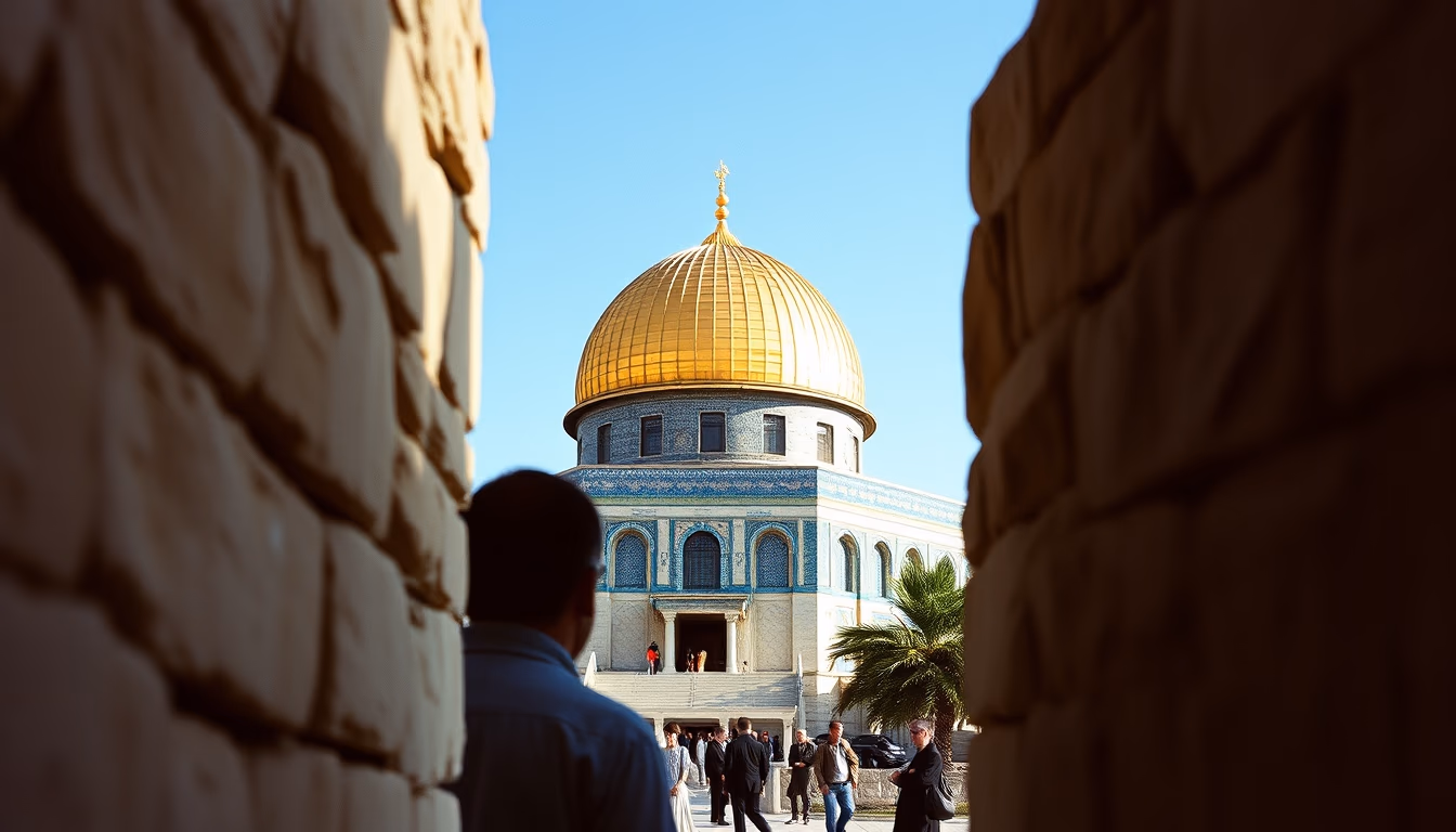 dome of the rock jerusalem in editorial style