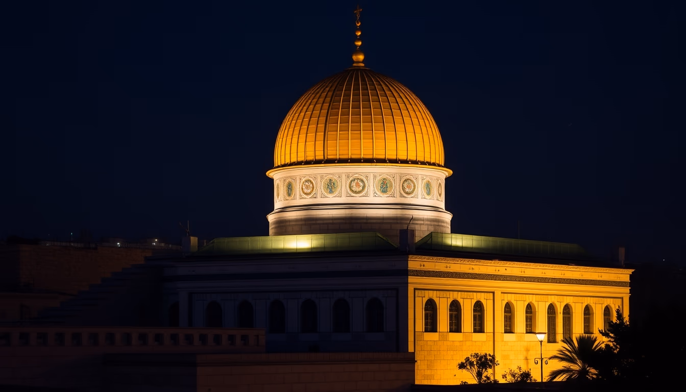 dome of the rock jerusalem in editorial style