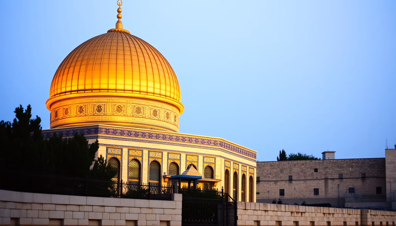 dome of the rock jerusalem in editorial style