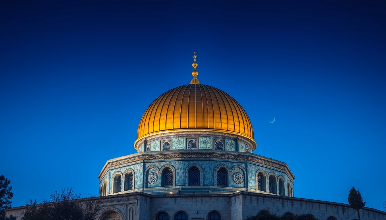 dome of the rock jerusalem in editorial style