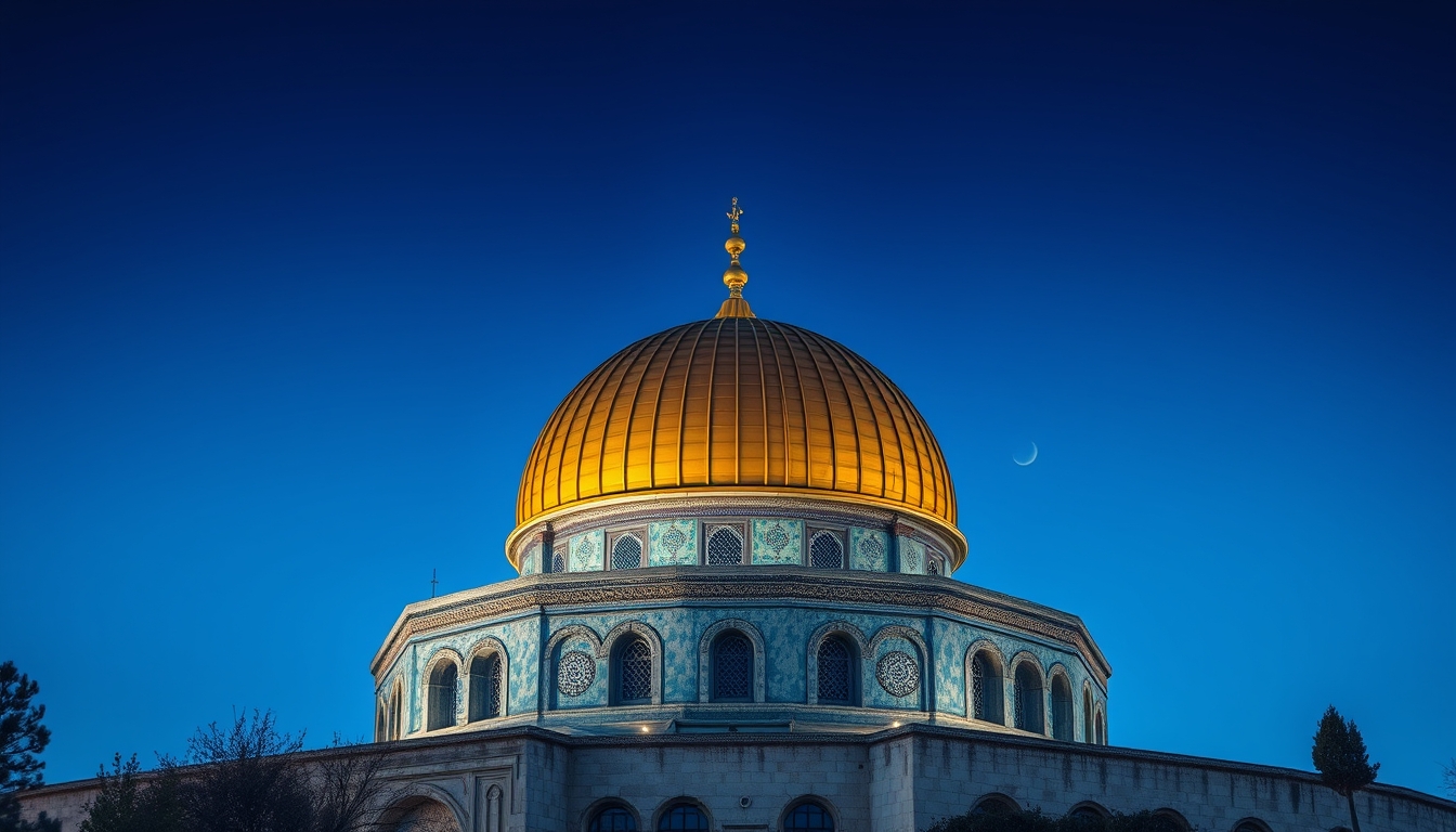 dome of the rock jerusalem in editorial style