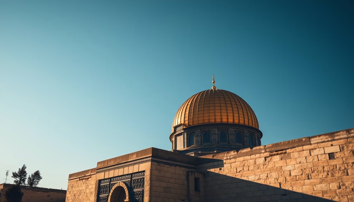 dome of the rock jerusalem in editorial style