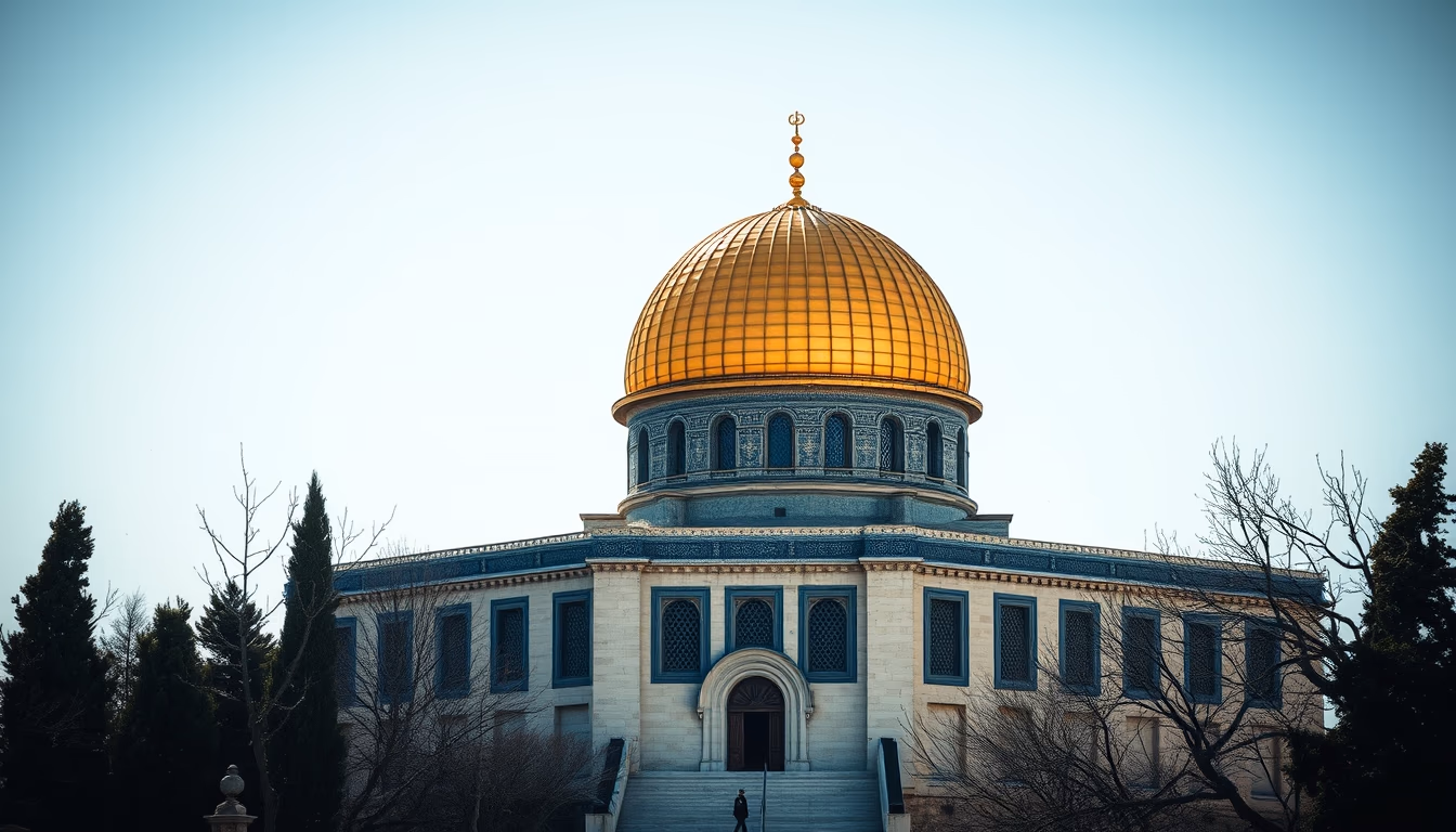 dome of the rock jerusalem in editorial style
