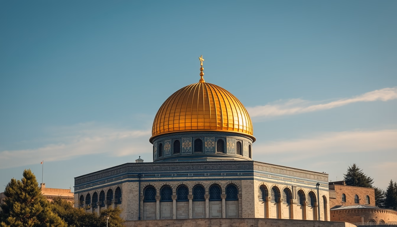 dome of the rock jerusalem in editorial style