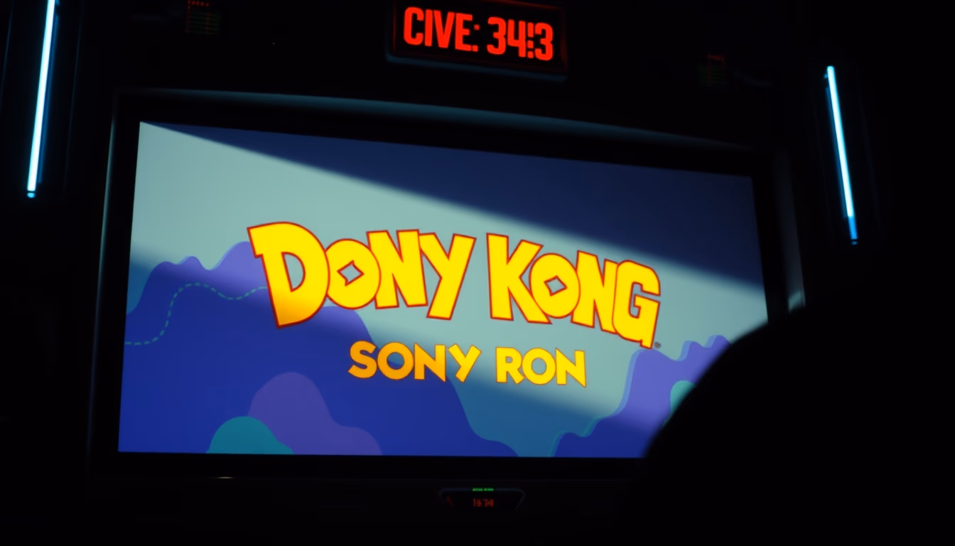 donkey kong screen retro in editorial style