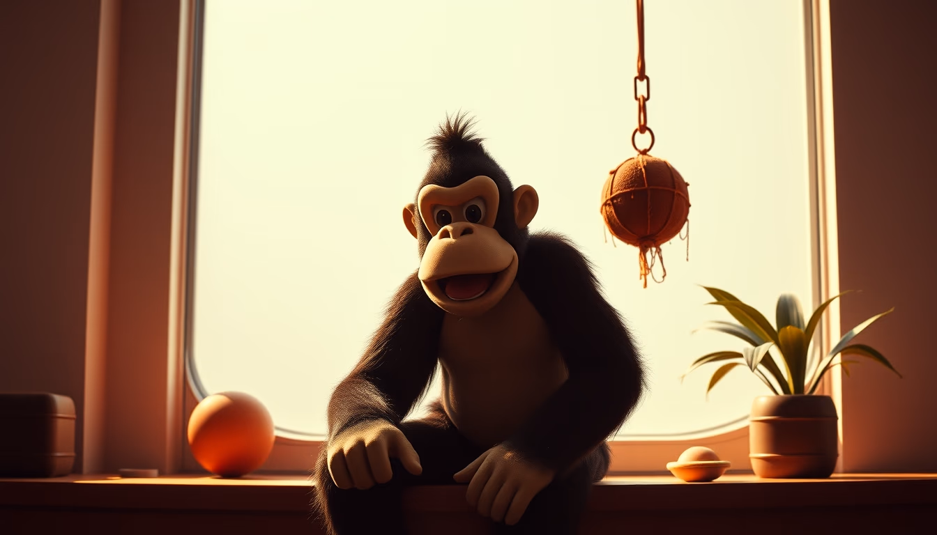 donkey kong screen retro in editorial style