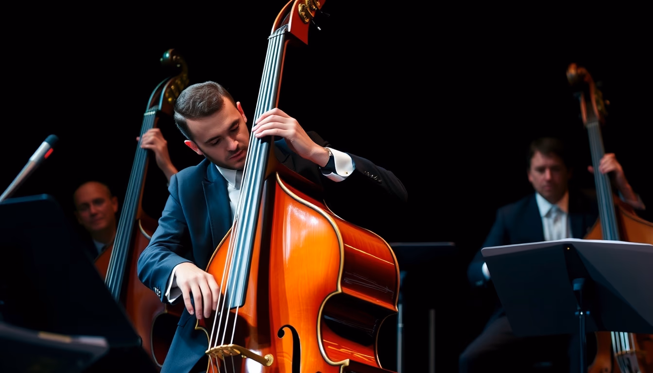 double bass orchestra in editorial style