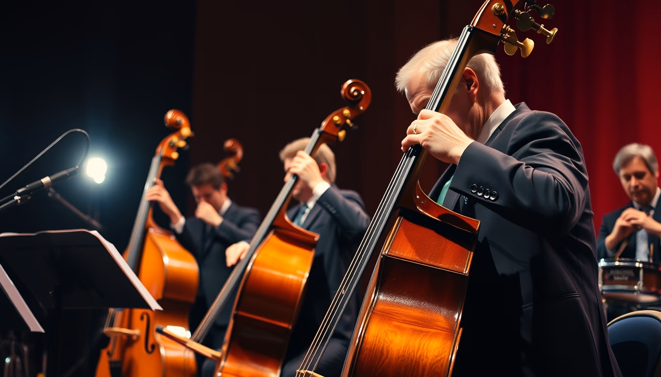 double bass orchestra in editorial style