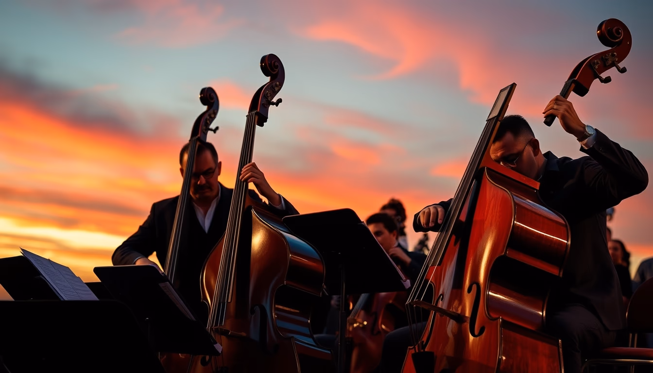 Double bass orchestra em estilo editorial