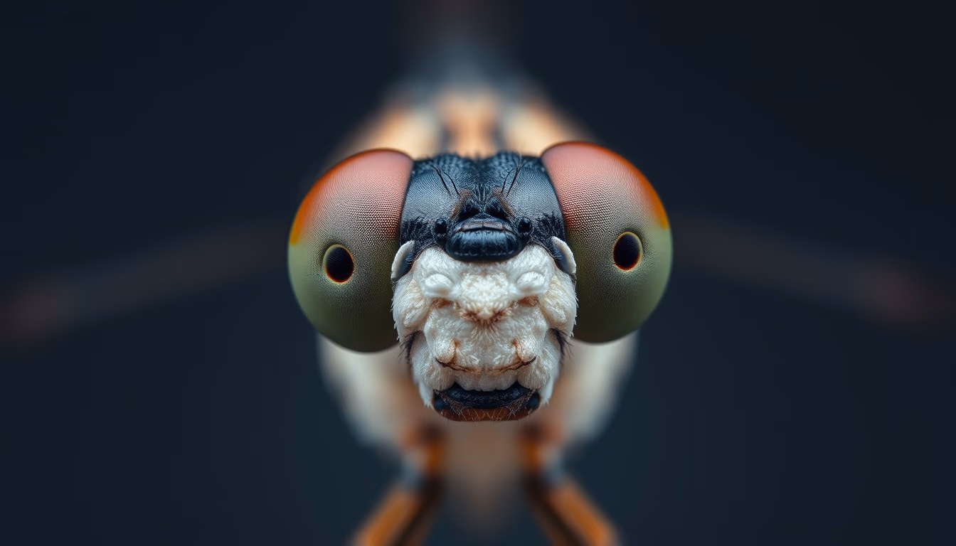 dragonfly eye closeup in editorial style