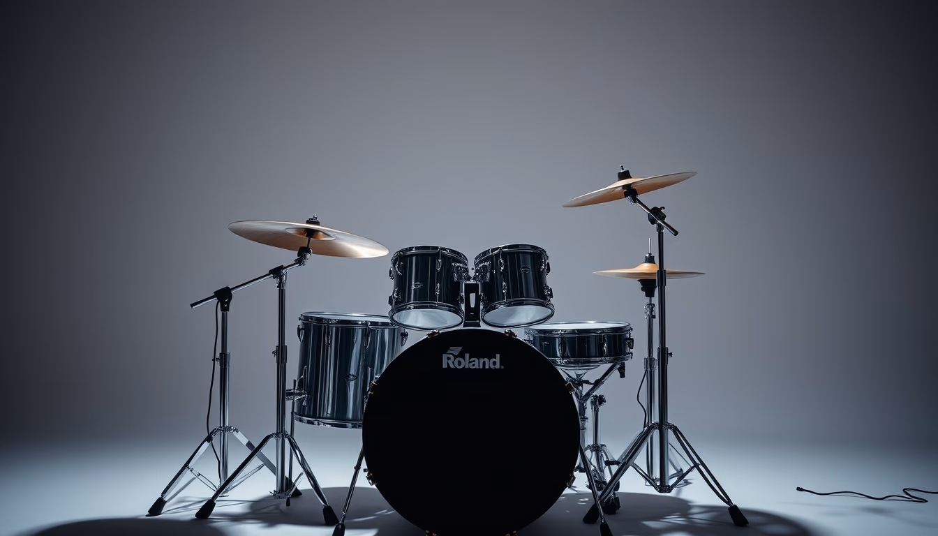 drum machine roland in editorial style