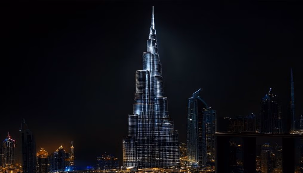 Dubai burj khalifa apartment em fotografia editorial de luxo