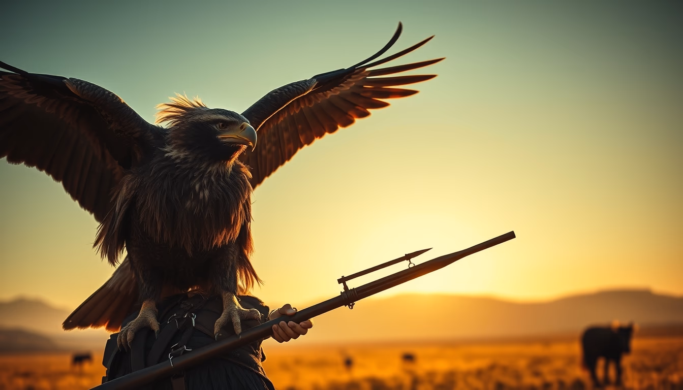 eagle hunter mongolia in editorial style