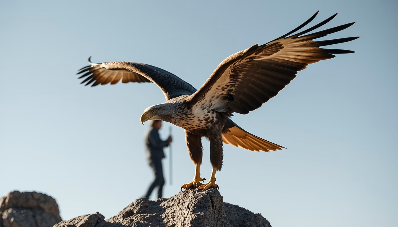 eagle hunter mongolia in editorial style