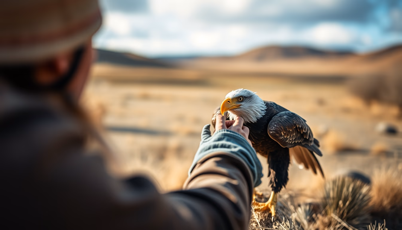 eagle hunter mongolia in editorial style