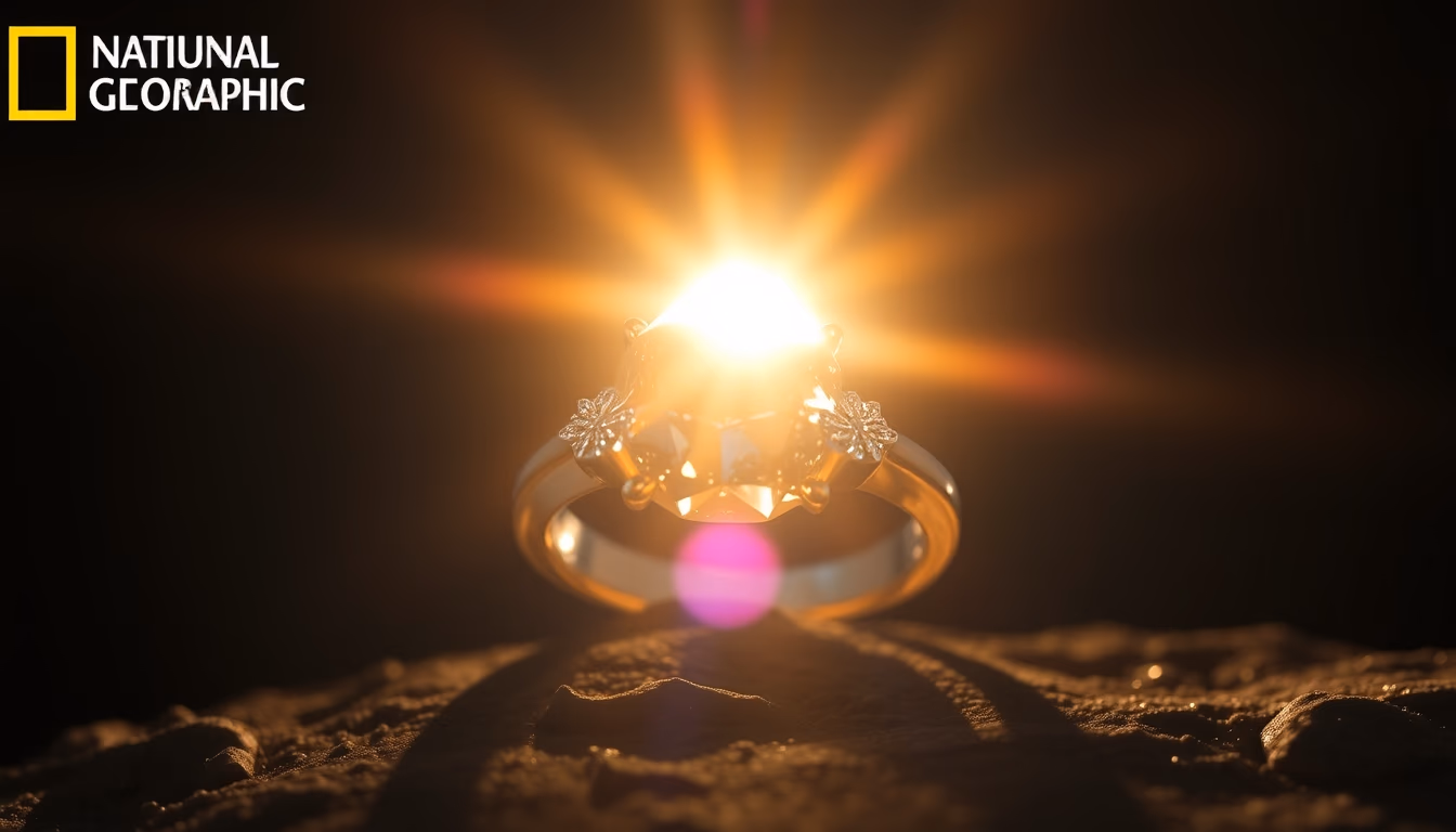 eclipse solar diamond ring in editorial style