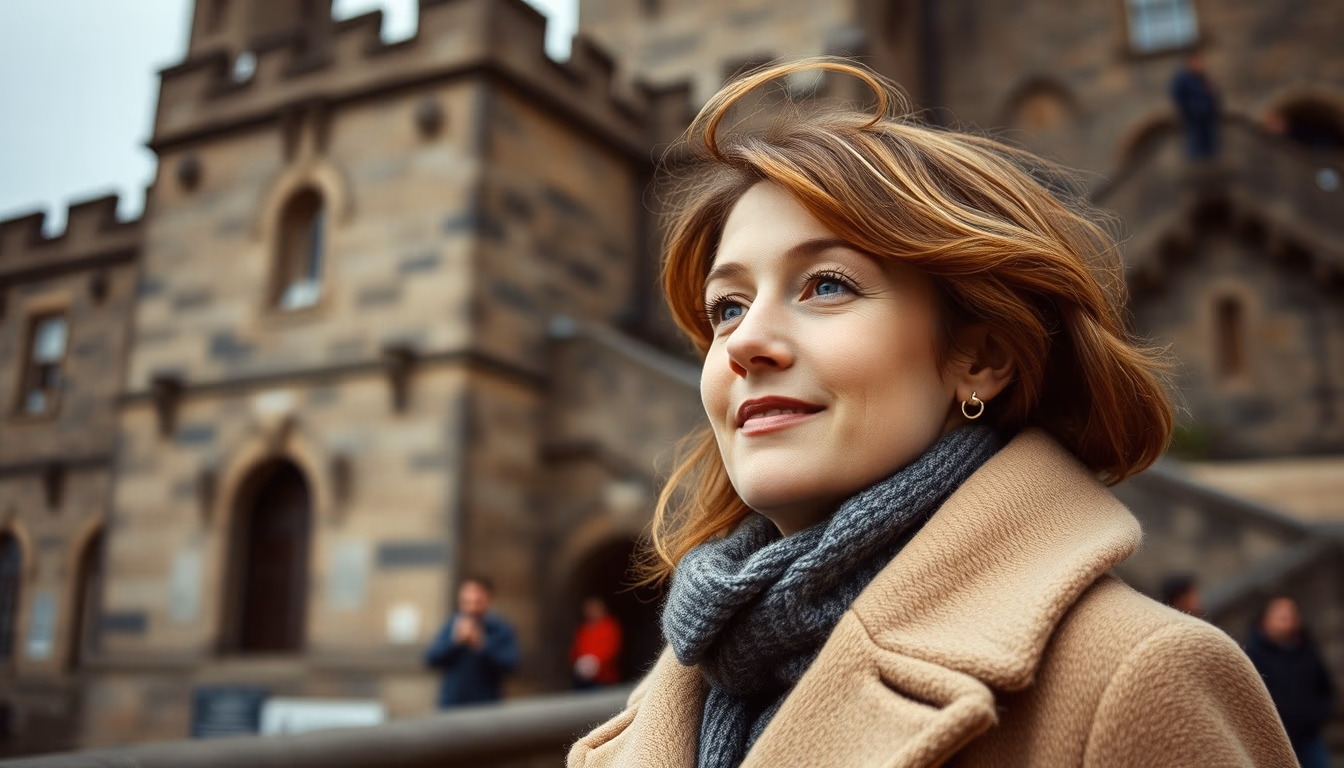 edinburgh castle scotland in editorial style