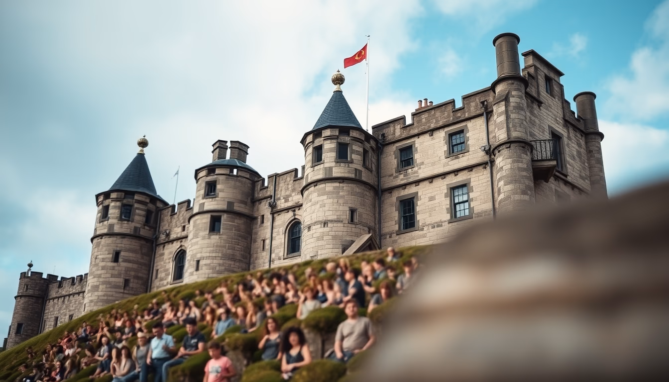 edinburgh castle scotland in editorial style