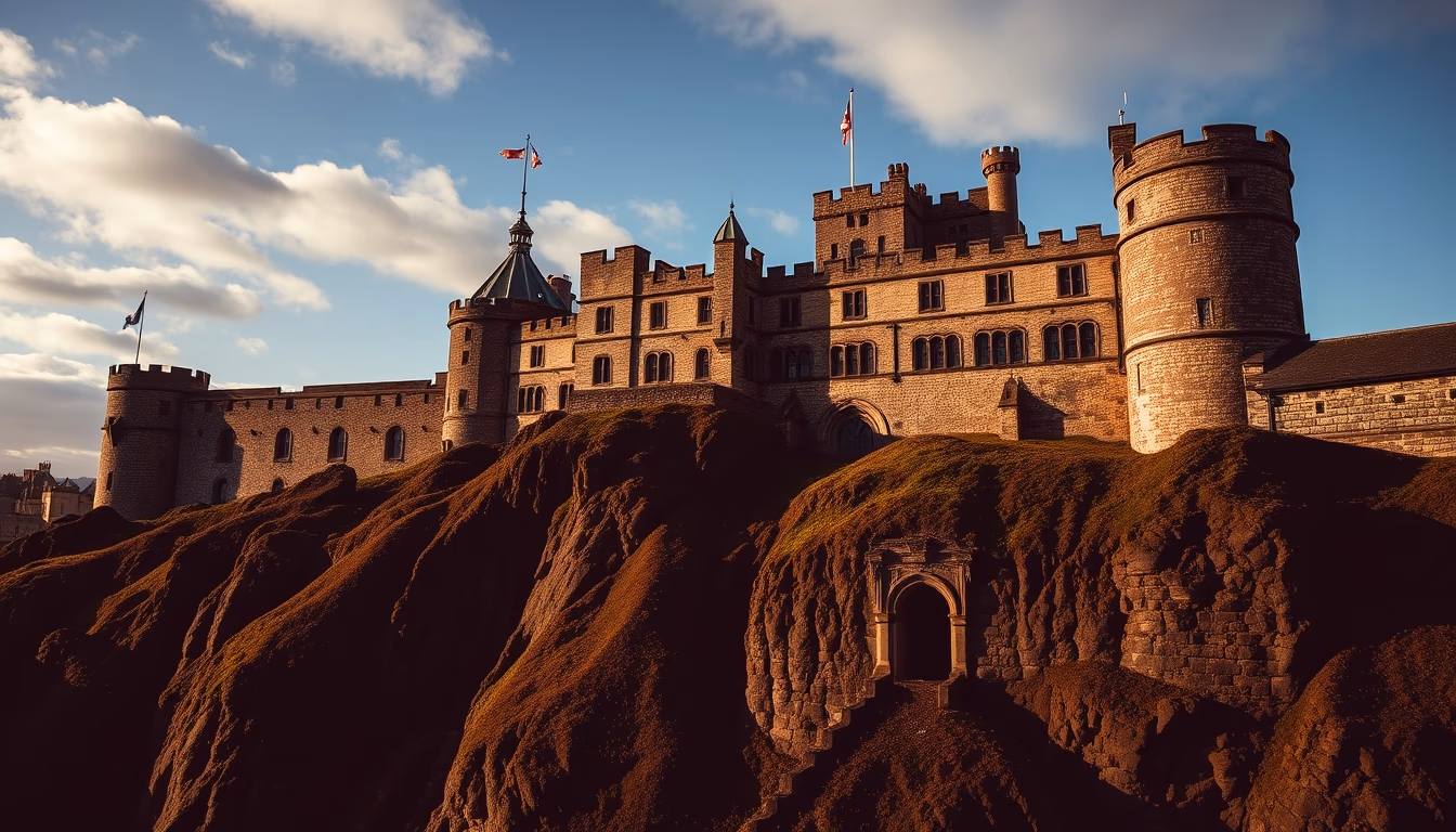 edinburgh castle scotland in editorial style