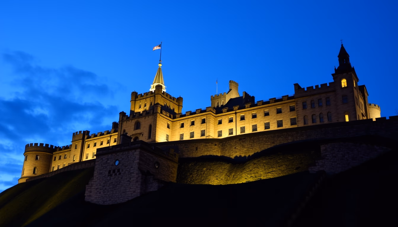 edinburgh castle scotland in editorial style