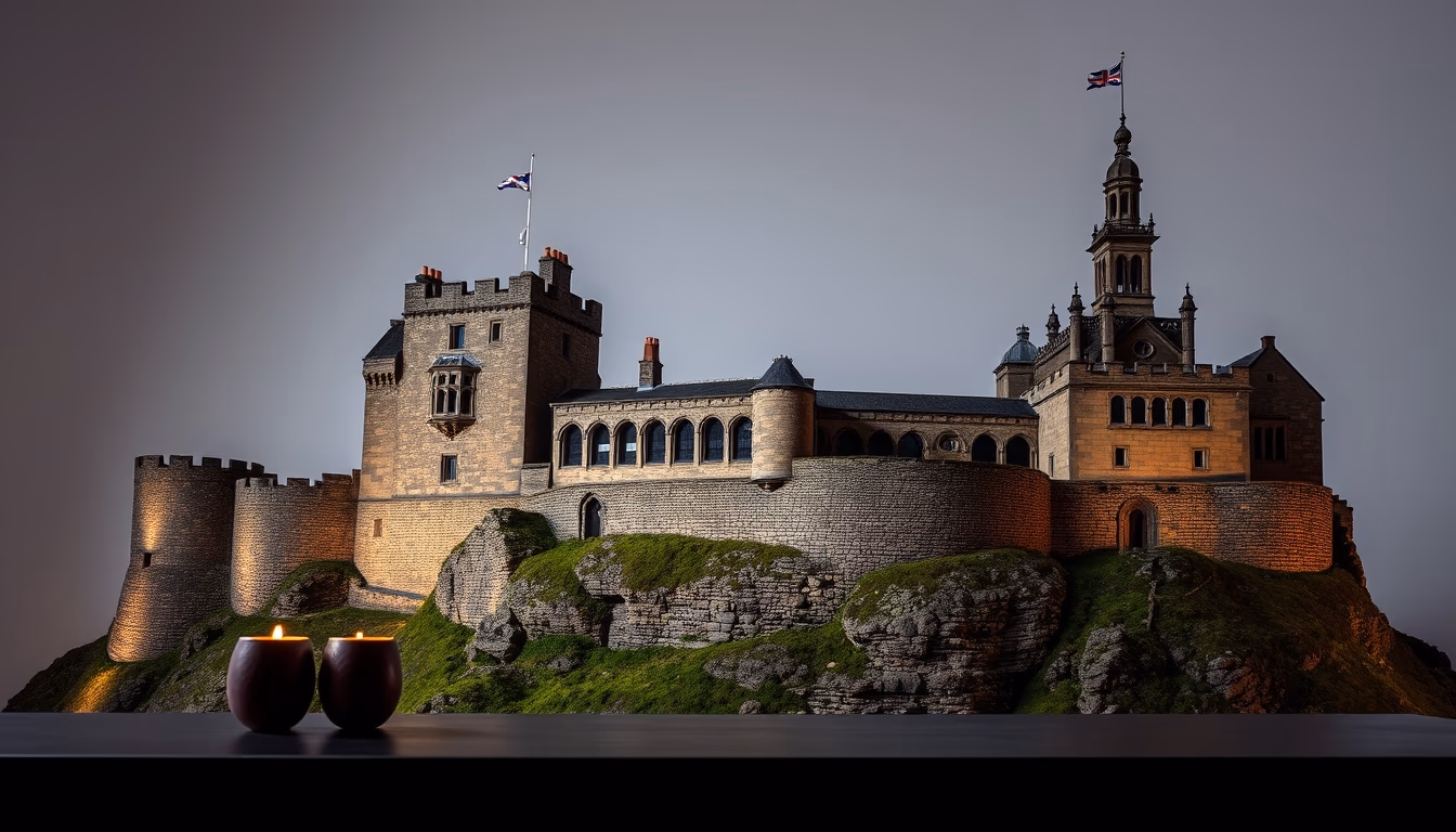 edinburgh castle scotland in editorial style