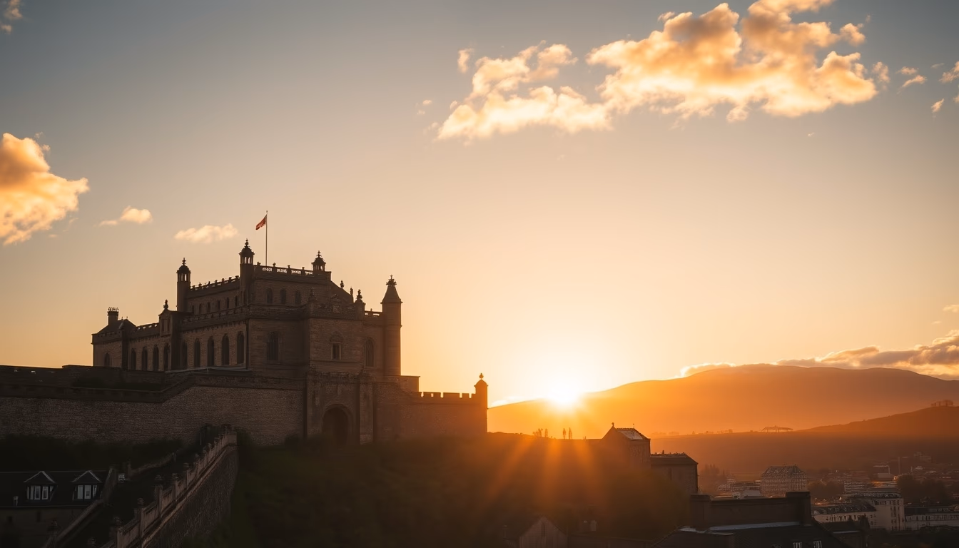 edinburgh castle scotland in editorial style