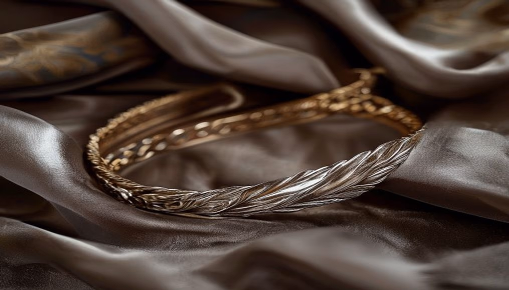 edwardian platinum bracelet in luxury editorial photography