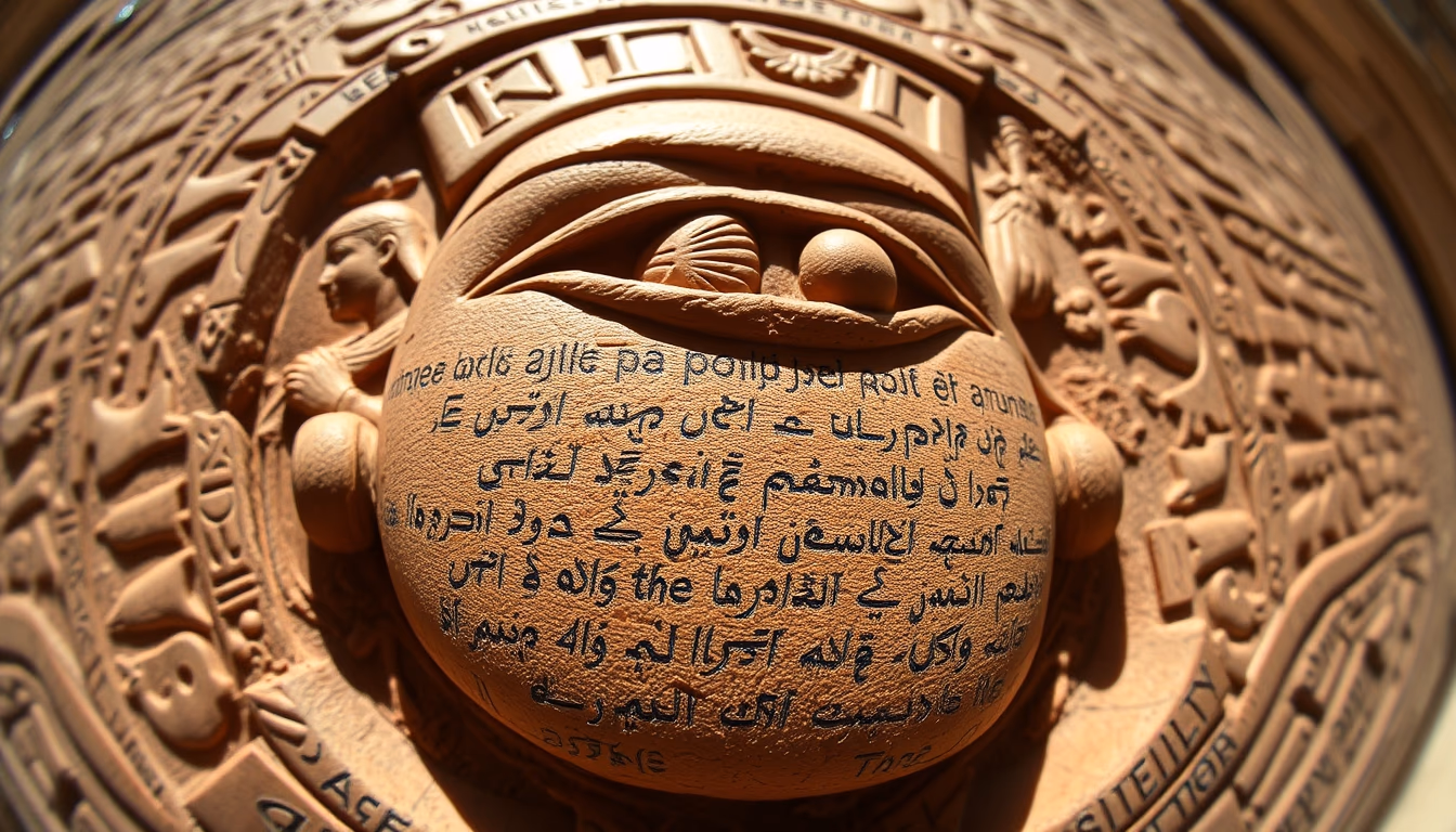 egyptian hieroglyphs detail in editorial style