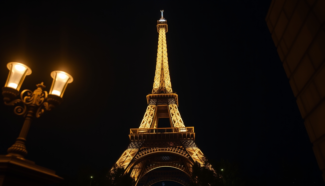 eiffel tower paris night in editorial style
