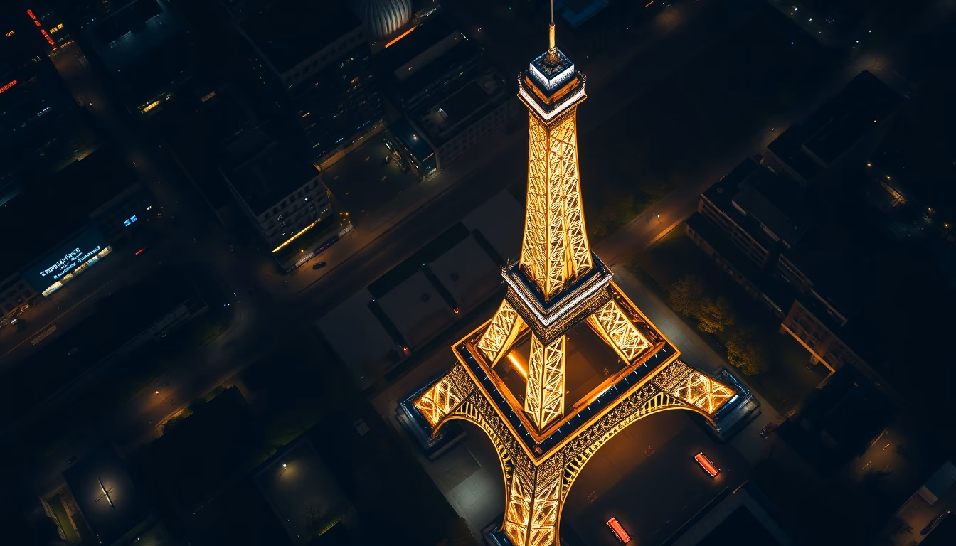 eiffel tower paris night in editorial style