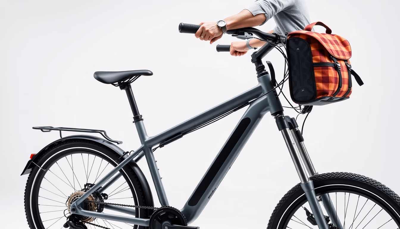 electric bike commuter in editorial style