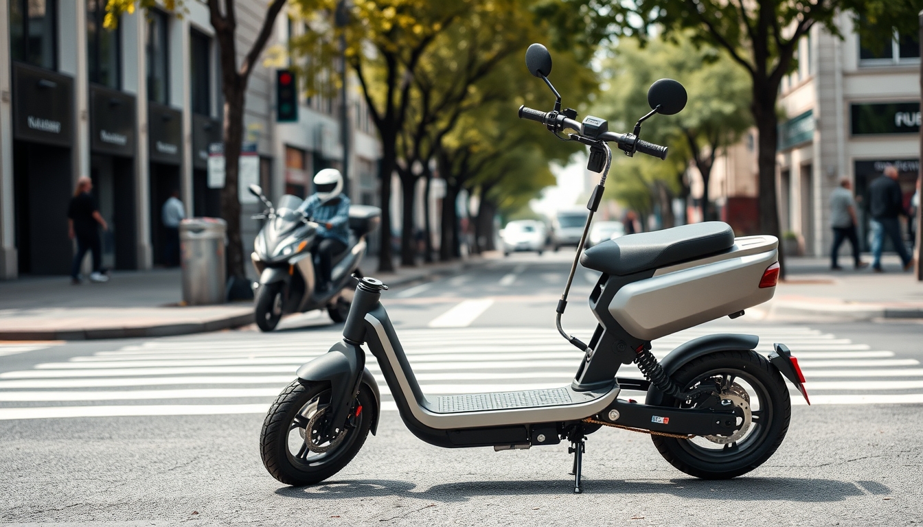 electric scooter city street in editorial style