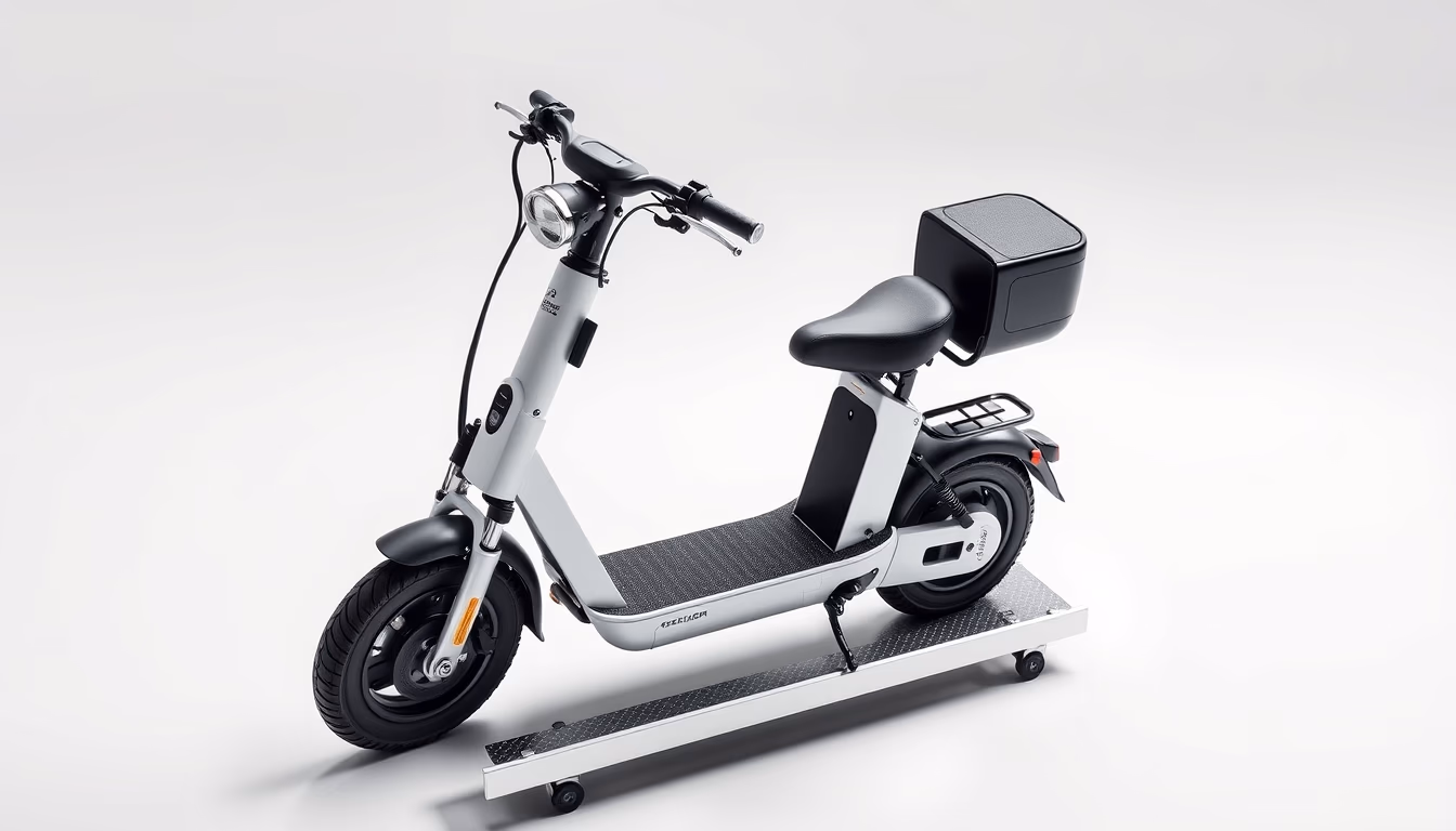 electric scooter dock in editorial style