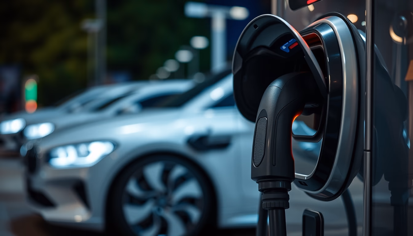 electric vehicle charging station in editorial style