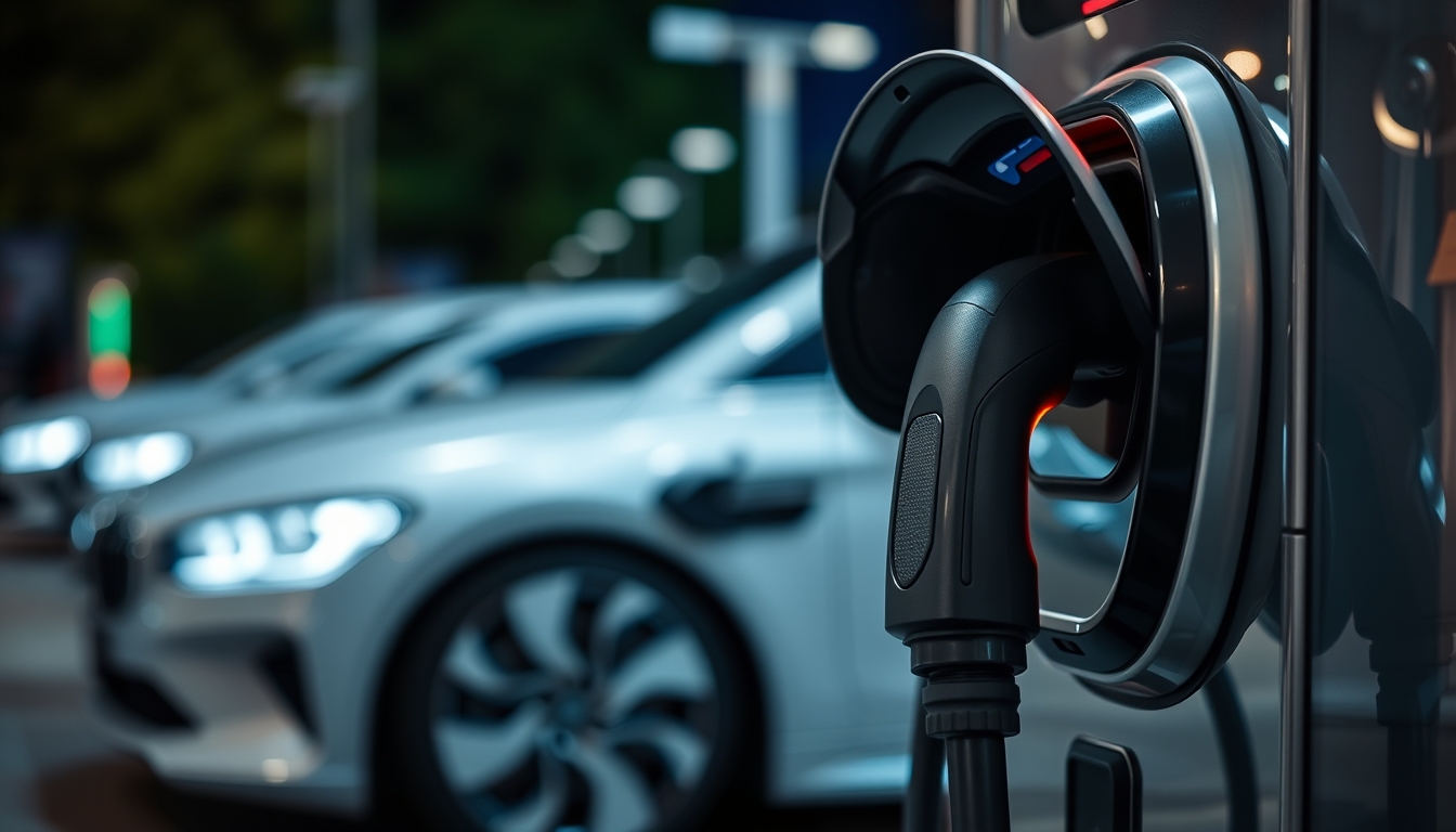 electric vehicle charging station in editorial style