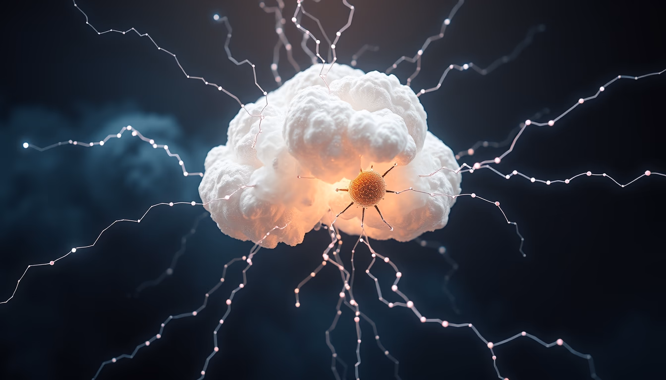 electron cloud render in editorial style