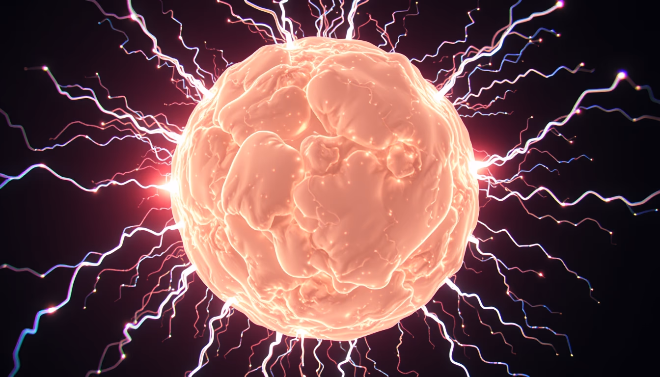 electron cloud render in editorial style