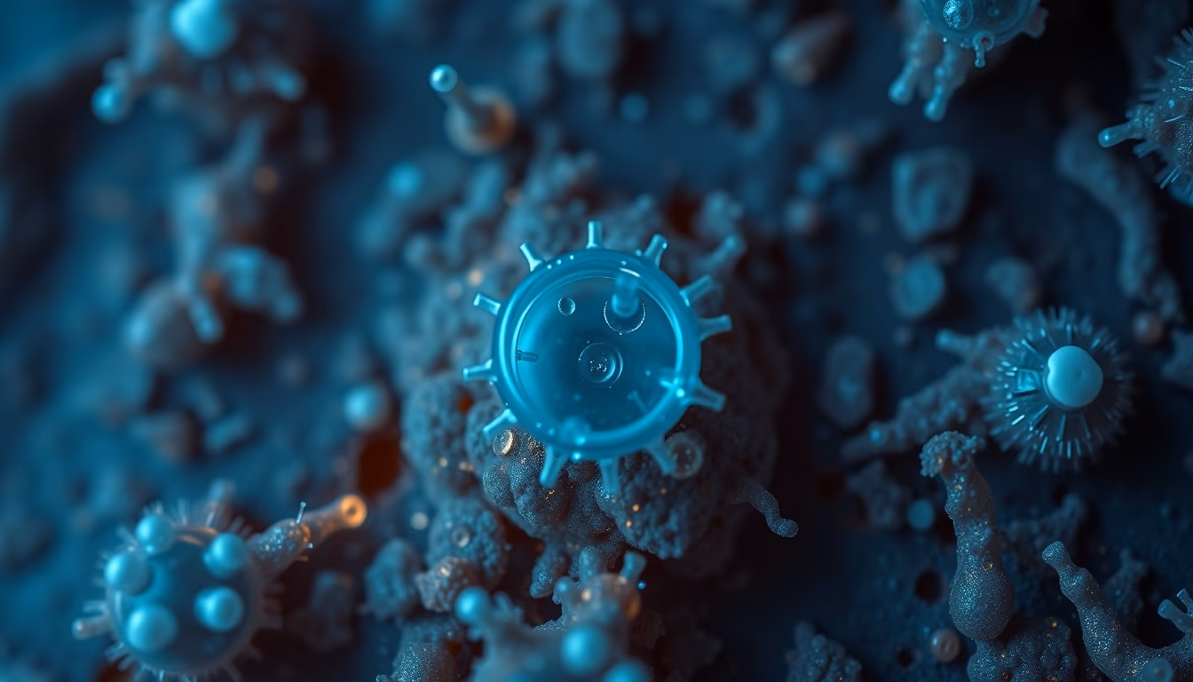 electron microscope sample in editorial style