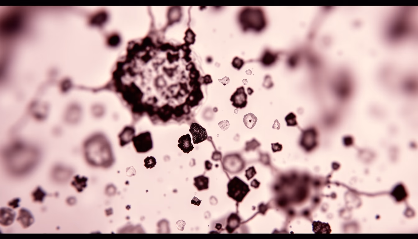 electron microscope sample in editorial style