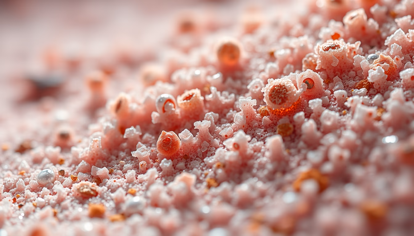 electron microscope sample in editorial style