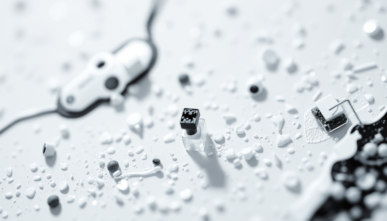 electron microscope sample in editorial style